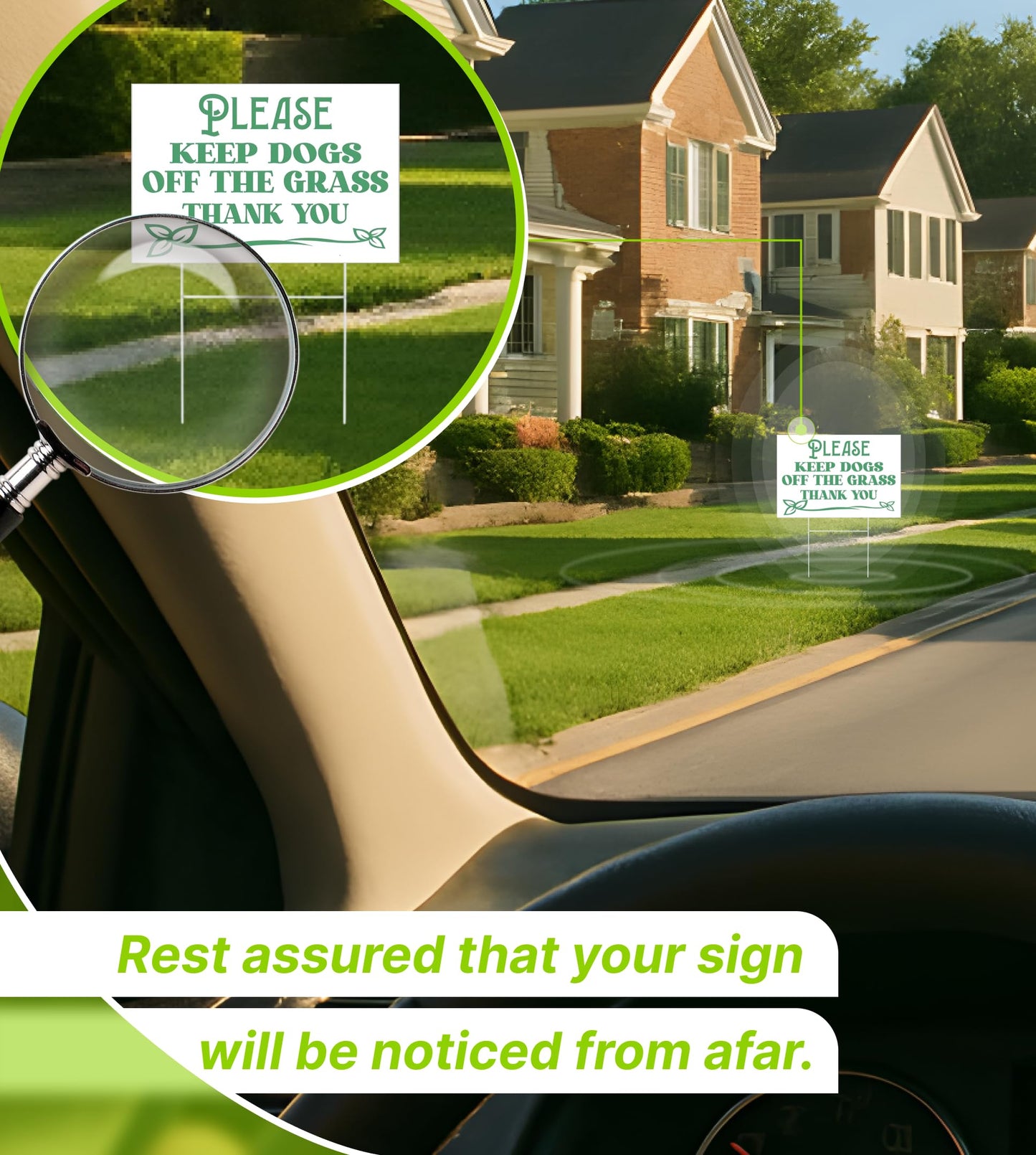 8x12 Inch 3X Please Keep Off Grass Plastic Sign with Grass Stakes - Single Sided No Dog Poop Signs for Yard outdoor - Pick Up After Your Dog Sign - No Pets No Dogs Allowed or Keep Dogs off Lawn Signs