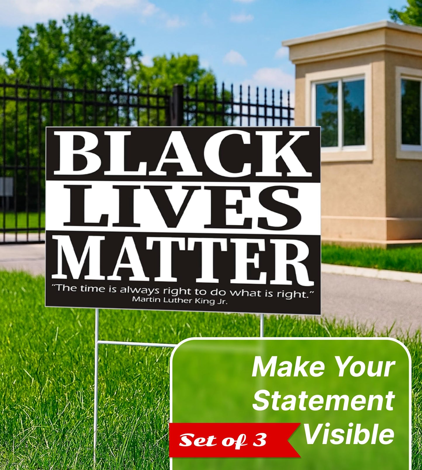 Black Lives Matter Yard Sign - In This House We Believe Yard Double sided Sign 12" x 18" inches - Corrugated Plastic with H Metal Stake - Plastic Protest Signs for Home Décor with Big and Bold Letters