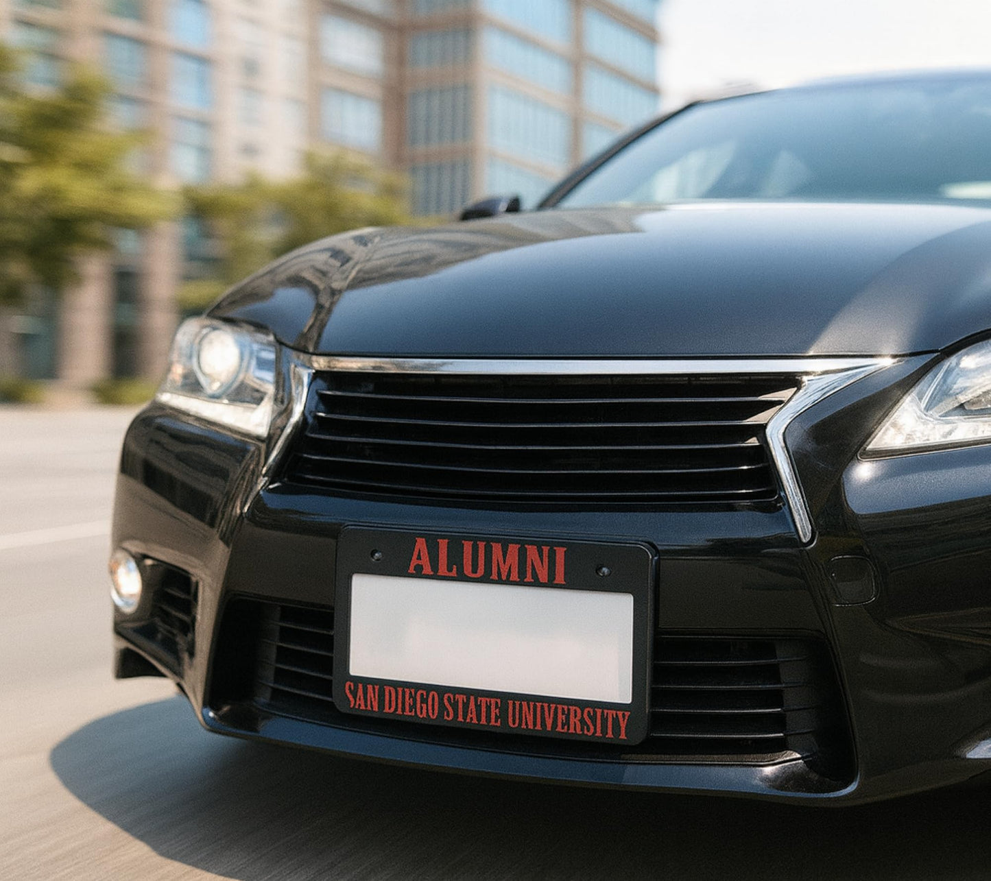 6x12.25 Inch Funny License Plate Frame for US Standard SAN Diego State University - Alumni Text License Plate Frame Stainless Steel for Front - Decor Licenses Plate Frame with 2 Holes and Screws