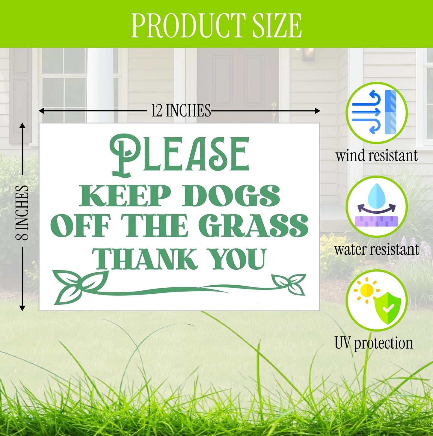 8x12 Inch 3X Please Keep Off Grass Plastic Sign with Grass Stakes - Single Sided No Dog Poop Signs for Yard outdoor - Pick Up After Your Dog Sign - No Pets No Dogs Allowed or Keep Dogs off Lawn Signs