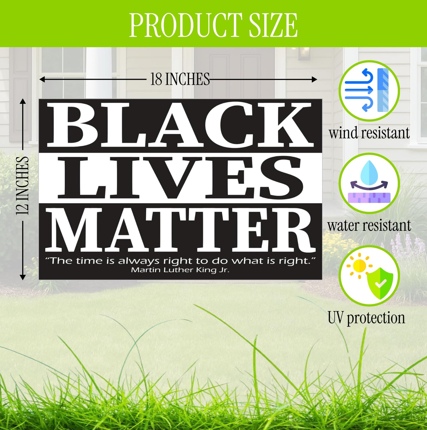 Black Lives Matter Yard Sign - In This House We Believe Yard Double sided Sign 12" x 18" inches - Corrugated Plastic with H Metal Stake - Plastic Protest Signs for Home Décor with Big and Bold Letters