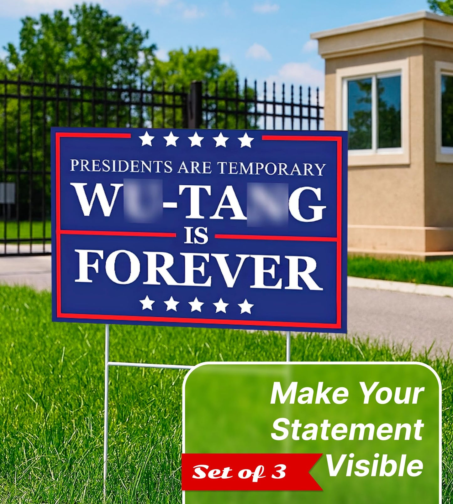 12x17.95 Inches Forever Presidents are Temporary Sign with Metal Stakes - President Plastic Outdoor Yard Signs - American Presidents is Forever - Large Yard Double Sided Sign Ships Same Day